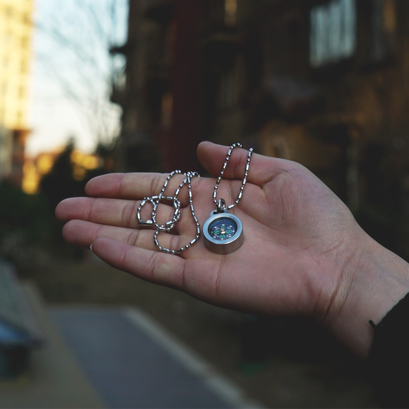 Compass Keychain Mini - Titanium Alloy/Copper Luminous Waterproof Compass Pendant